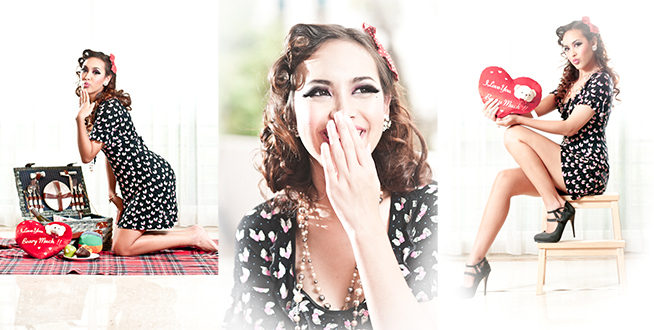 pinup shoot in tiny home